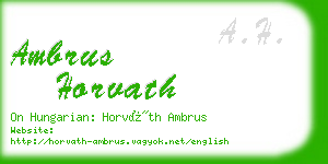 ambrus horvath business card